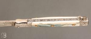   Couteau " Issoire " de Jean Pierre Veysseyre - Ivoire de mammouth et lame damas