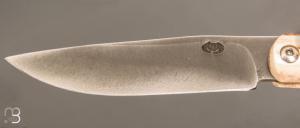 Couteau de poche Piémontais par Mickael Moing - Bois de cerf et 100c6