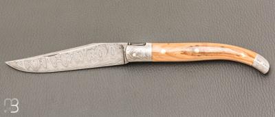   Laguiole custom de Jérôme Bellon - Ivoire de mammouth et damas