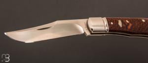   Couteau  "  Trapper " par Aleksandr Vetrov - Micarta Burnlap / M390