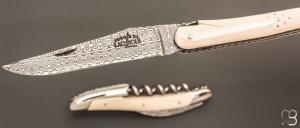   Coffret duo d'exception couteau & sommelier par la Forge de Laguiole - Ivoire de mammouth et damas