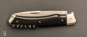   Couteau " 1820 2 pièces " custom par Mathieu Herrero - ébène et lame en 14C28N