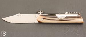   Couteau  " Affutiot 2 pièces " 13,5 cm par J. Mongin - Corne blonde