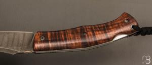   Couteau " BAD ASS " custom par Raphaël Durand - Koa et lame damas de Samuel Lurquin