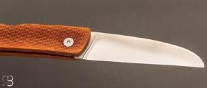 Couteau " Bohème " pliant pompe arrière par Berthier - Micarta et 14c28n