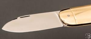   Couteau " Bouledogue " custom de Maxime Rossignol - La Forge de Max - Laiton et lame en N690