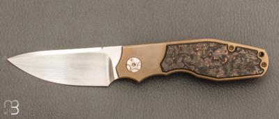  Couteau " Creed " custom framelock par Thierry Savidan - Titane et Fat carbon