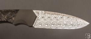  Couteau " Duc9  " custom par Nicolas Kowal - Fibre de carbone et lame en Damasteel® Aegir