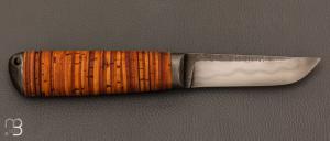 Couteau " F  " droit en écorce de Bouleau de Frédéric Maschio