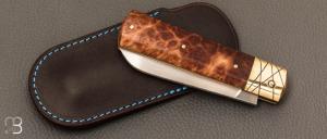   Couteau " Fatson " custom par Olivier Ouertal - Loupe de red mallée et lame en RWL-34