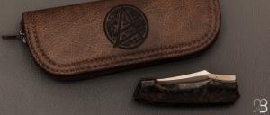   Couteau " Front-flipper custom " de Berthelemy Gabriel - La Forge Agab - Micarta WWII et lame en RWL34