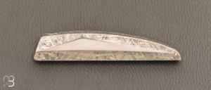   Couteau " HBP80 " de poche custom par Des Horn - Météorite Gibéon 