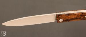  Couteau "Harpo" custom par Anthony Brochier - Loupe de buis et lame en RWL34