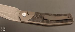   Couteau " Inter-Frame Bolster-lock "  custom fibre de carbone et titane par Guy Poggetti -  Acier Elmax