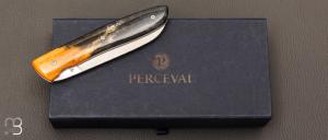   Couteau " L08 " de poche pliant par Perceval - Os de chameau et 19C27