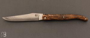  Couteau "Laguiole 12 cm " par Rozelier Fabien- Ty Coutelier - Mammouth et lame Suminagashi