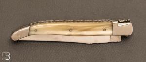  Couteau Laguiole Emouleur 12 cm corne blonde