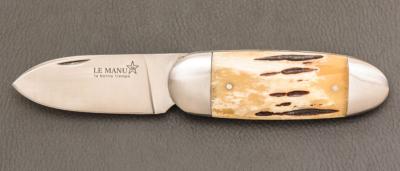 Couteau " Le Manu " par La Bonne Trempe - Os cerfé et 14c28