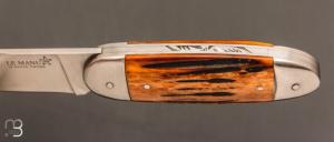   Couteau "  Le Manu " par La Bonne Trempe - Os cerfé et 14c28