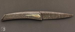   Couteau " Liner-Lock " par Alain & Joris Chomilier - Damas inoxydable Chad Nichols