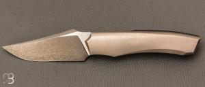 Couteau " custom Liner-lock " de Berthelemy Gabriel - La Forge Agab - Titane et D2