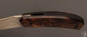   Couteau " Liner lock " custom par Guy Poggetti - Châtaignier et lame en C130