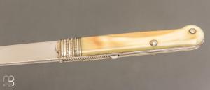   Couteau "Lock-Back" custom de Jean Baptiste Leveque - Ivoire de phacochère et lame en D2