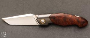   Couteau " Lock-Back " custom par Romain Lopez - Bois de fer et RWL-34