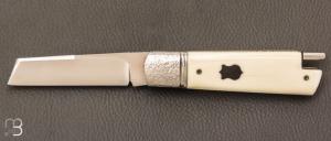  Couteau " Lock Back " custom de Vincenzo Balistreri - Ivoire de mammouth et lame en RWL34