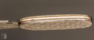   Couteau  " Navette " full damas de Robert Beillonnet