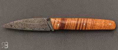 Couteau " Nobilis " custom par Louis Blanchet Kapnist - Koa et damas double explosion