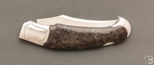   Couteau " Nuevo Western lock-back " de Cyril Kalisz - Loupe d'amboine et RWL34