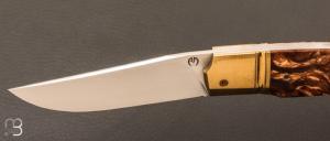  Couteau " SHELBY XL " custom par Arnaud Dallier - Bouleau stabilisé et RWL-34