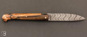 Couteau "Sauveterre" régional pliant - Bois d'Aubrac et lame damas