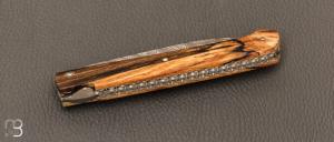 Couteau "Sauveterre" régional pliant - Bois d'Aubrac et lame damas