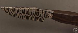   Couteau Semi intégral custom fixe de Israel Nascher  - Brazilian Rosewood et damas