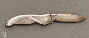   Couteau " Slipjoint " de Robert Weinstock - Damas de Ed Schempp et or