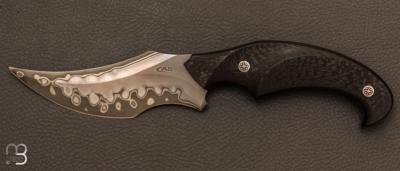 Couteau " Snake " fixe custom de Claudio Sobral CAS Knives - Fibre de carbone et San-Ma