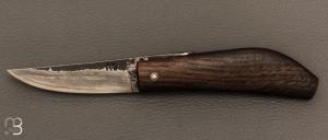   Couteau " XIII " par Martin CLAUDEL - Chne et sandwich acier ancien et vieux fer feuillet