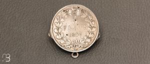 Couteau ancien " onglier 3 pièces " par Eloi Pernet avec monnaie Argent