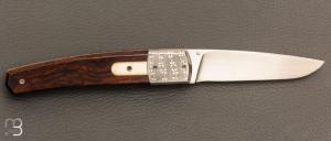   Couteau " liner lock " custom par Philippe RICARD - Bois de fer et RWL34