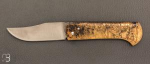 Couteau " piémontais " par David Margrita - Mbull Knives - Laiton plié et lame en XC75