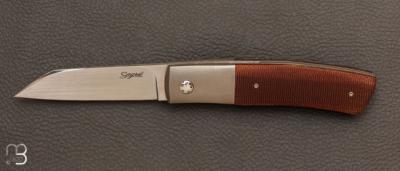 Couteau custom systme  billes de Stphane Sagric  - Micarta et RWL-34