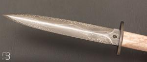  Dague " Kriss " de Jean Paul Sire - Bois de renne et Damas