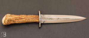  Dague bois de cerf et lame forgée par Jean Paul SIRE