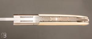    Couteau " Marcos Lock-back " pliant artisanal de Cyril Kalisz - Ivoire de phacochère et RWL-34