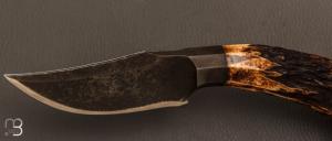  Couteau Hunter Semi intégral custom fixe de Samuel Lurquin - Cerf Sambar et W2