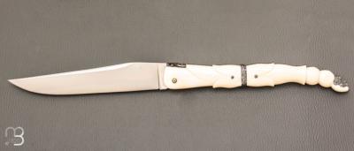 Couteau " Laguiole 18 CM Queue de Scorpion " de Jérôme Lamic - ivoire de phacochère et RWL34