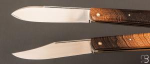 Set " Canif Sheffield " pliant fait main par Bastien Toubhans - Wengé et RWL34