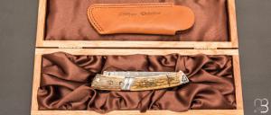   Couteau Thiers  " Le corps beau & le renard " à pompe arrière par Philippe Voissière